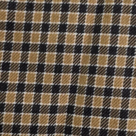 Eton Long Sleeve Button Up Shirt Men All Cotton Designer 16.5 Beige Blue Check - Picture 14 of 16